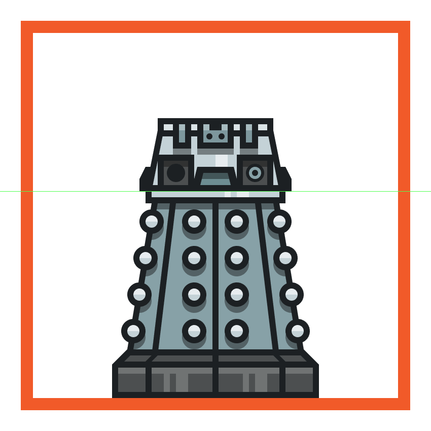 adding the side decorative elements to the daleks upper body