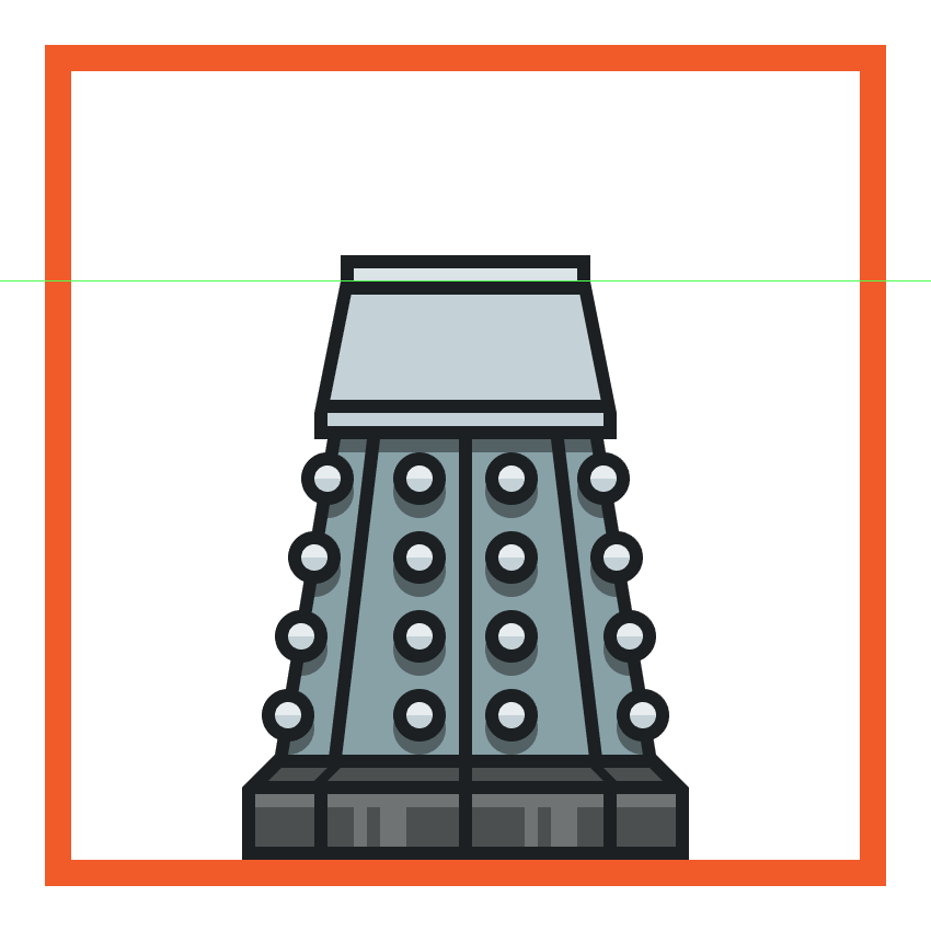 adding the two horizontal divider lines to the upper body of the dalek