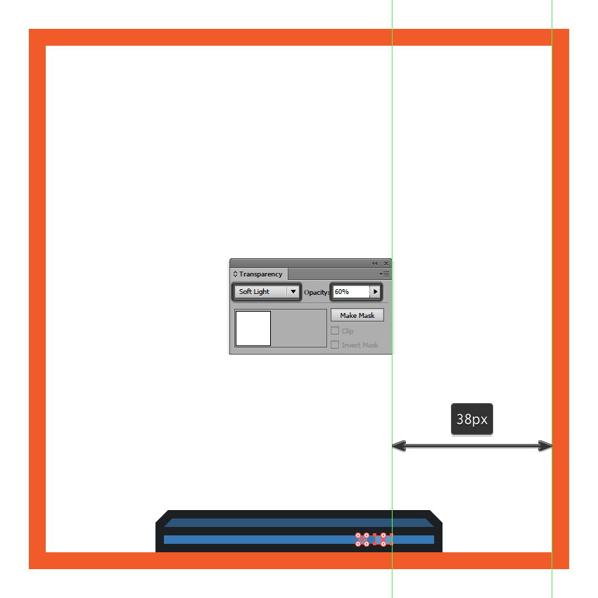 creating and positioning the first set of highlights to the right side of the time machines bottom section