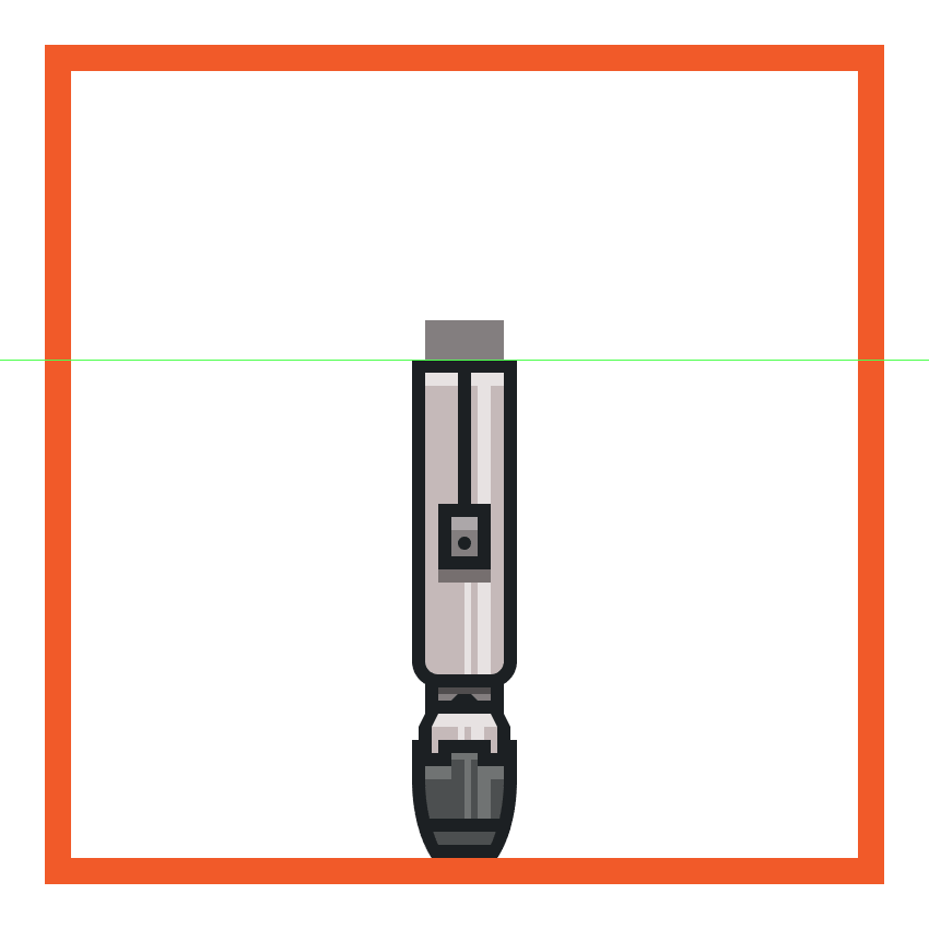 creating and positioning the main shape for the screwdrivers top connector