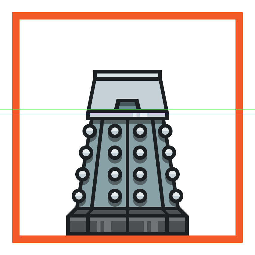 creating and positioning the middle insertion onto the daleks upper body