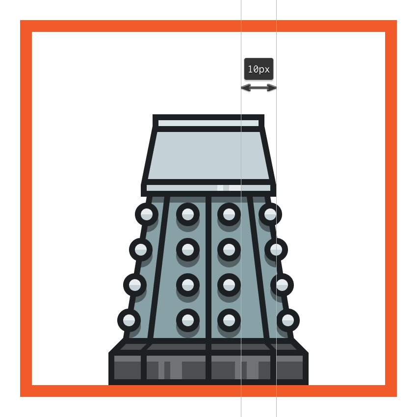 creating and positioning the highlights onto the daleks upper body