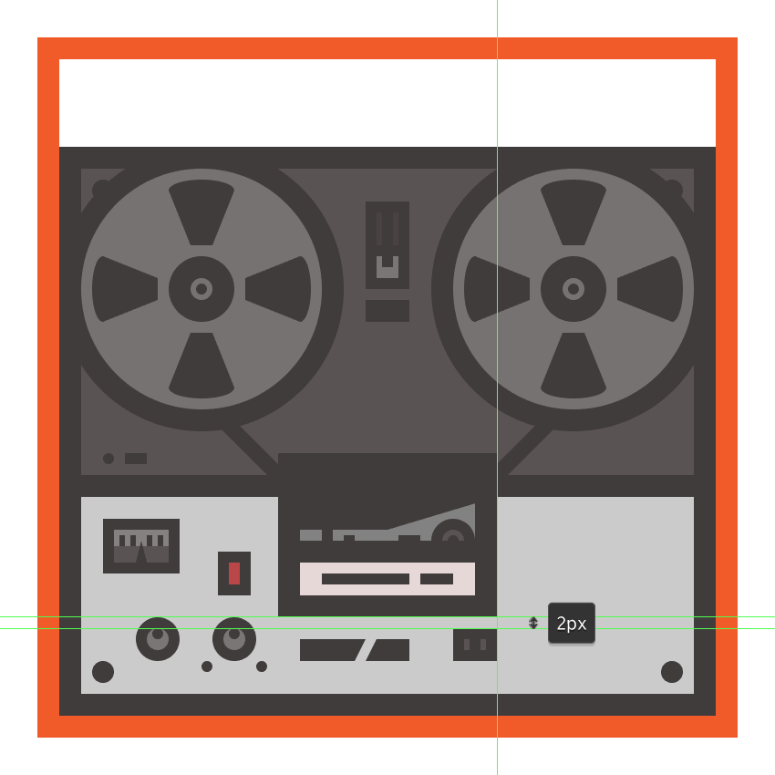 creating and positioning the monitor button onto the tape recorders body