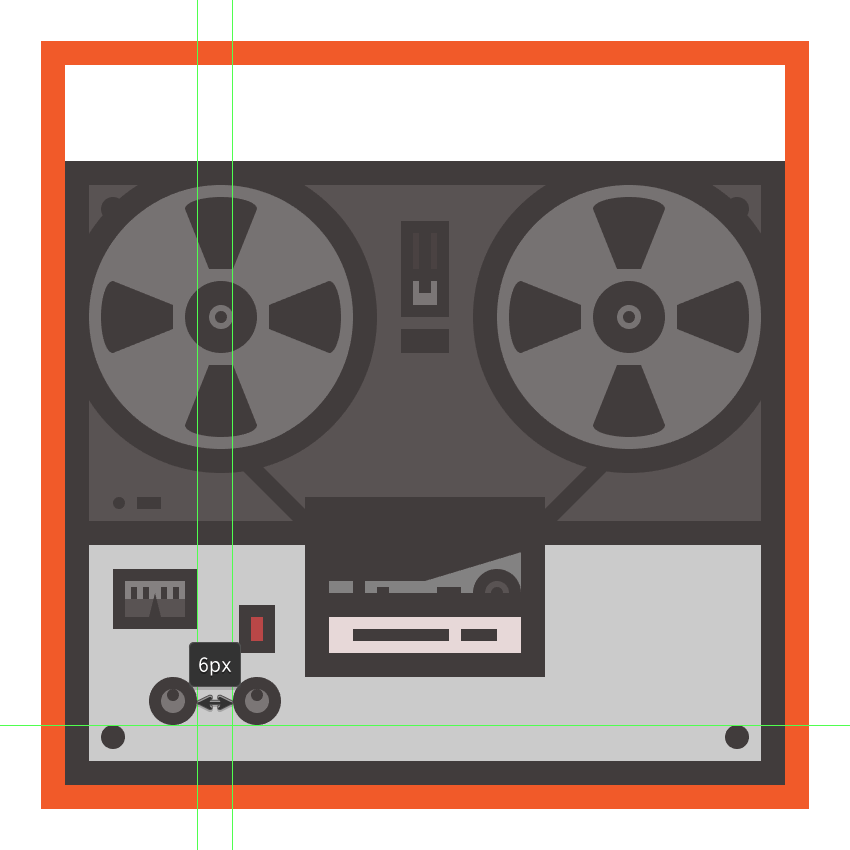 creating and positioning the second knob onto the tape recorders body