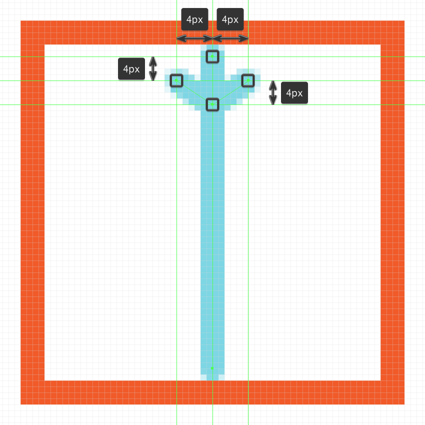 Image: https://cms-assets.tutsplus.com/uploads/users/523/posts/29775/image/creating-and-positioning-the-main-shape-for-the-upper-detail-of-the-first-snowflake.png adding the upper segment to the first snowflake