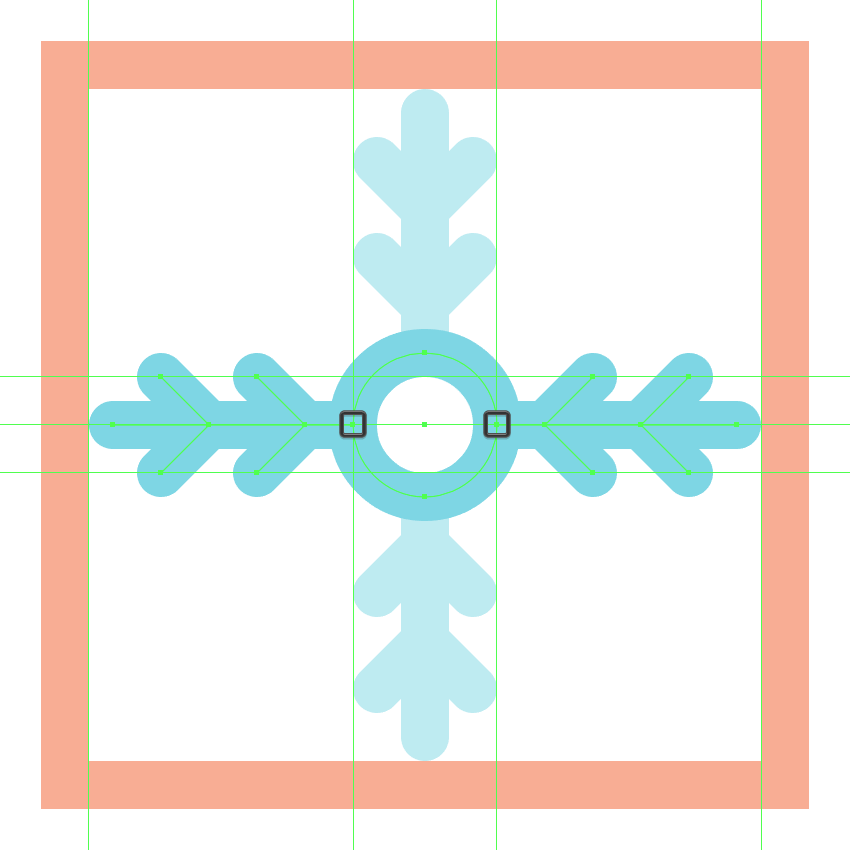 adding the horizontal section to the fourth snowflake