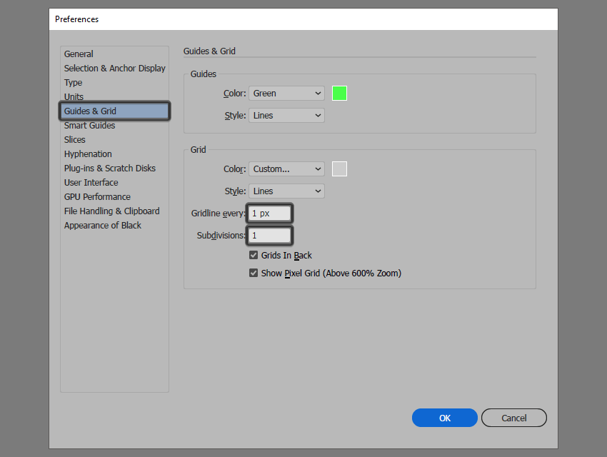 setting up a custom grid