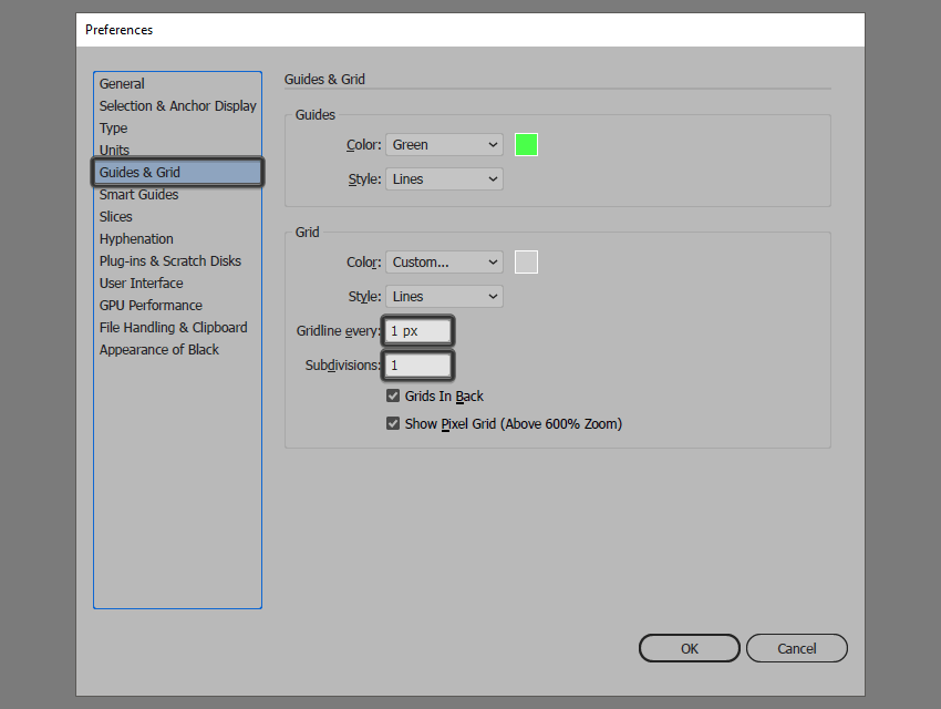setting up a custom grid