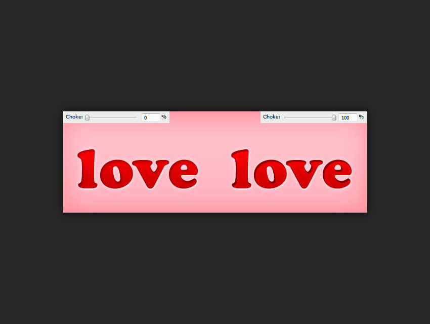 example of different shadow choke levels