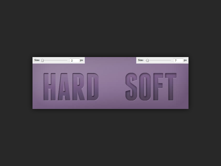 example of different shadow size values