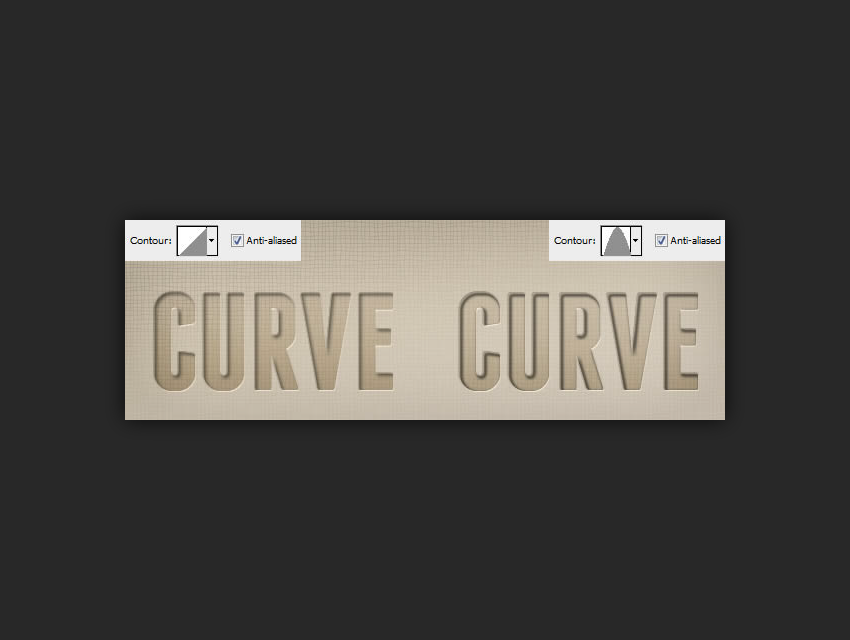 example of using different shadow contours