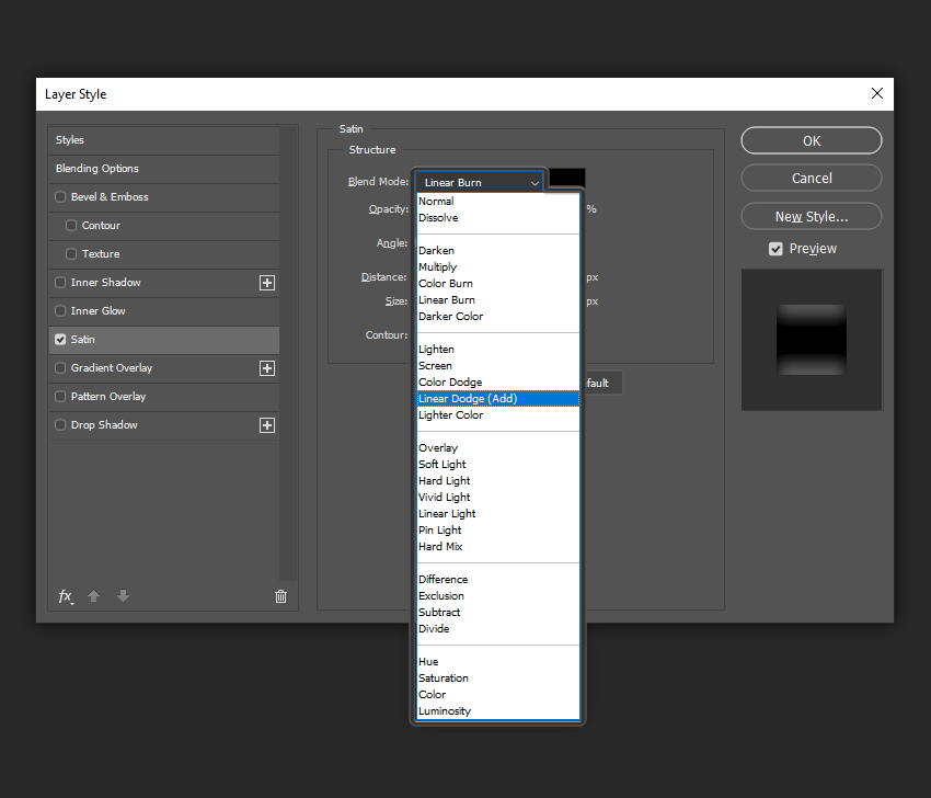 example of available blending modes