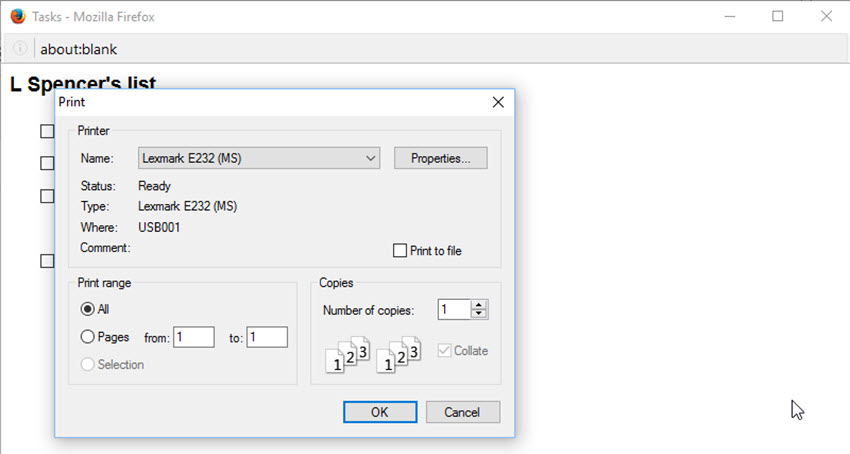 Check your printer settings