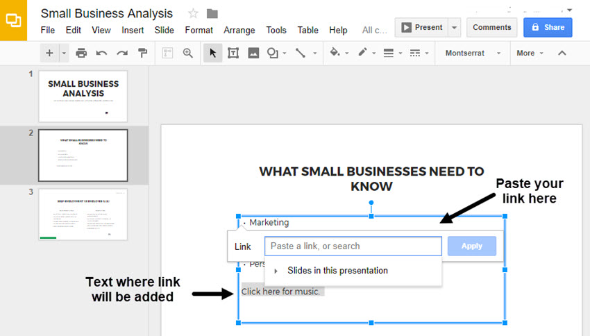 Link Prompt for Text