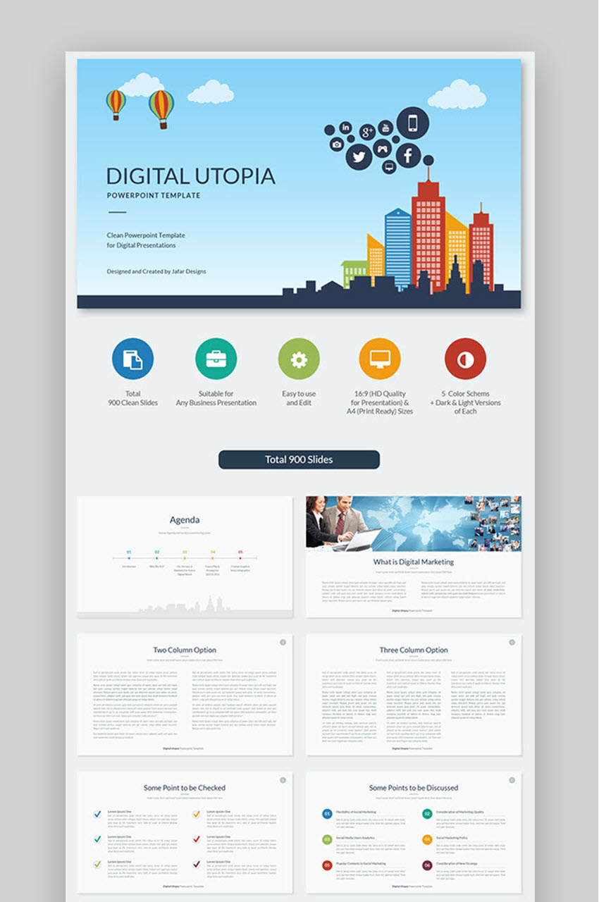 Digital Utopia PowerPoint Template