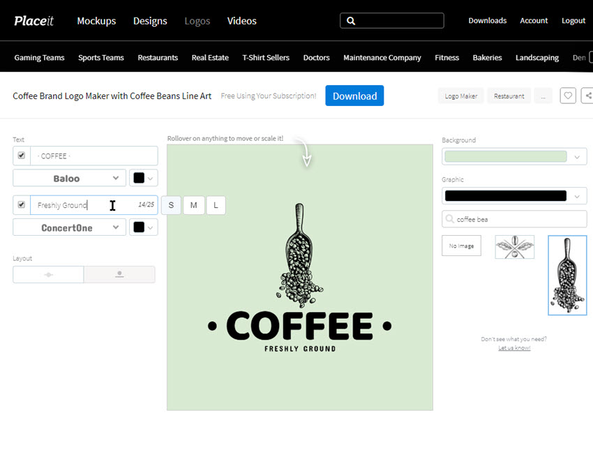 customize coffee shop logo