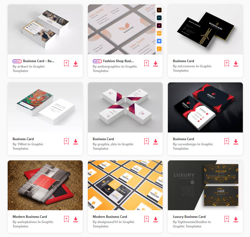 Envato Elements business card templates