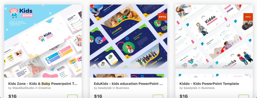 Selección de plantillas de fondo de presentación PowerPoint premium en GraphicRiver 