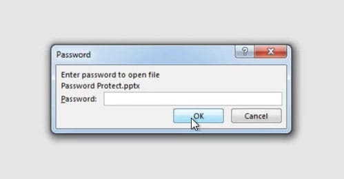 Password required to open a locked PowerPoint file