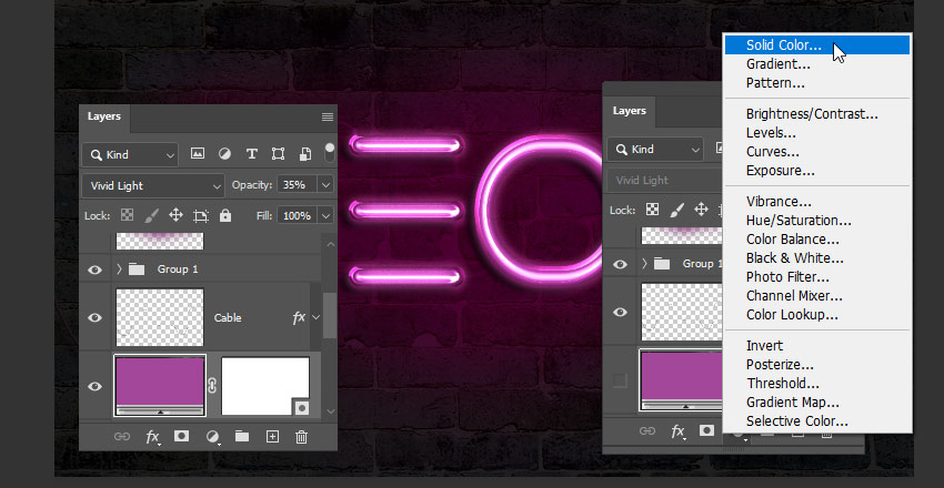 Solid Color Adjustment Layer