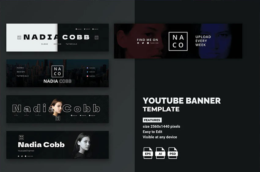 Minimalistic Youtube Banner Template