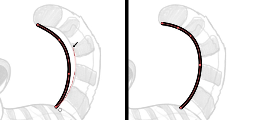 fix line by drawing over it
