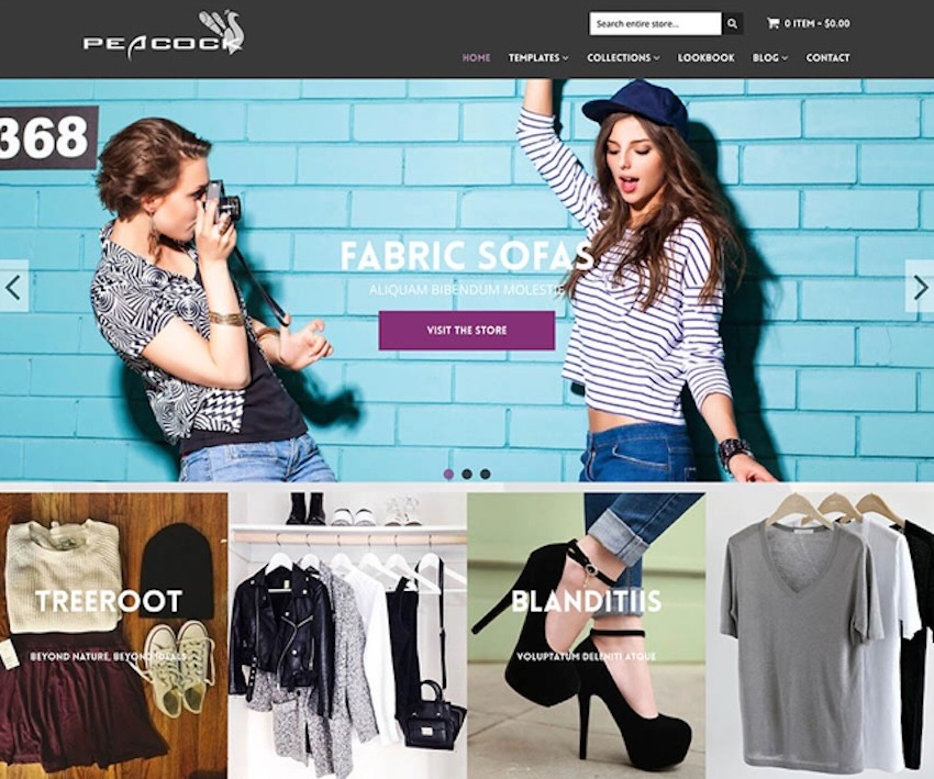 peacock shopify template