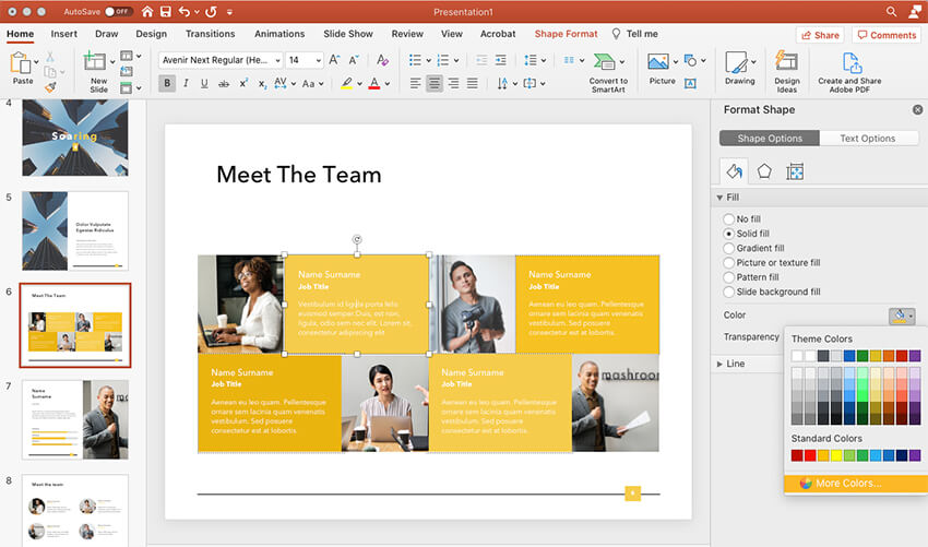 Customizing colors and styles in the Soaring template