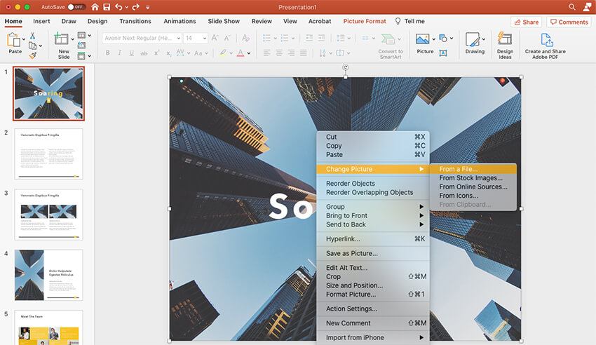 Customizing cover of your PPT template