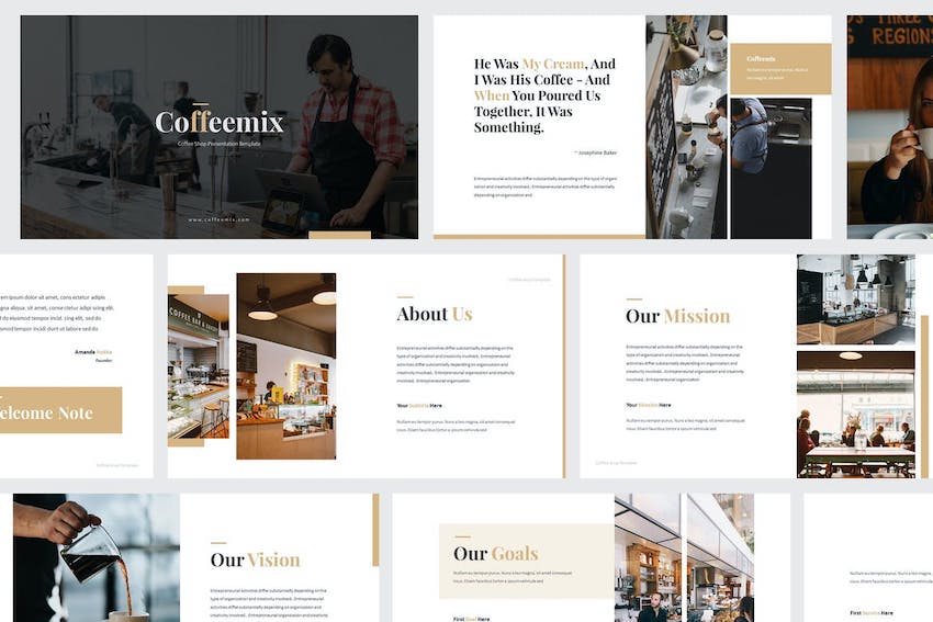 Coffee Shop Template With Elegant Typography