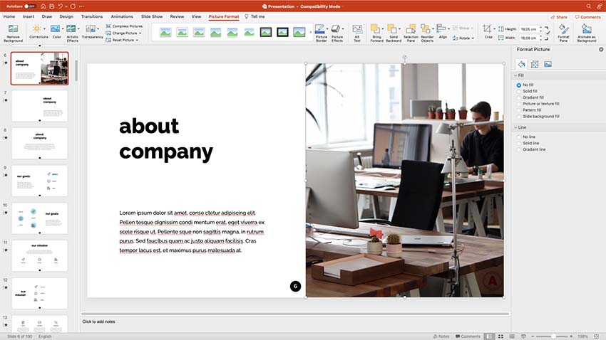 Customizing the About slide