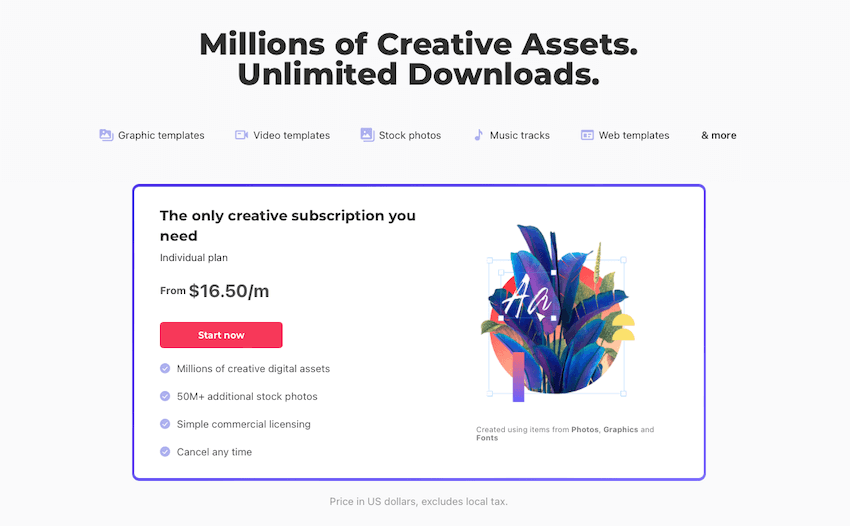 Unlimited downloads makes Envato Elements an excellent offer. 