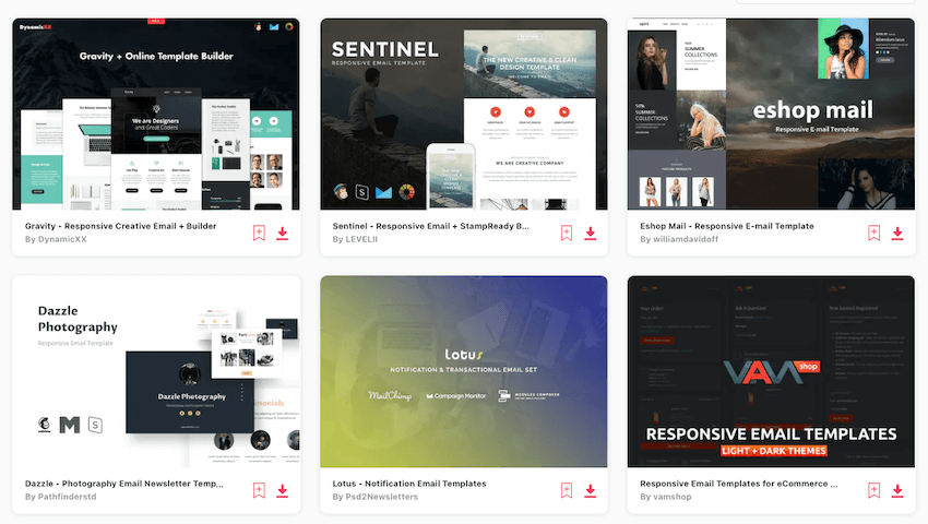 Encuentra Plantillas de Email Gratuito en Envato Elements
