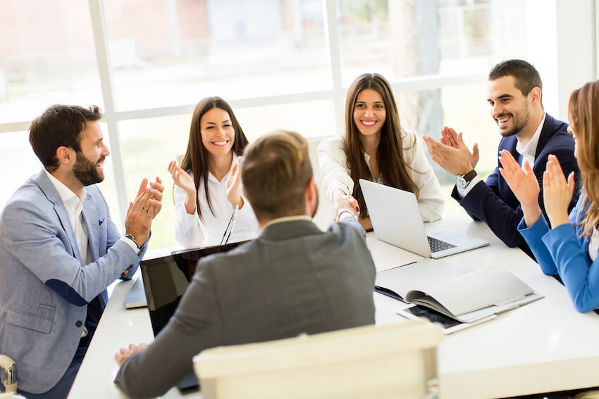 People enaging in team building