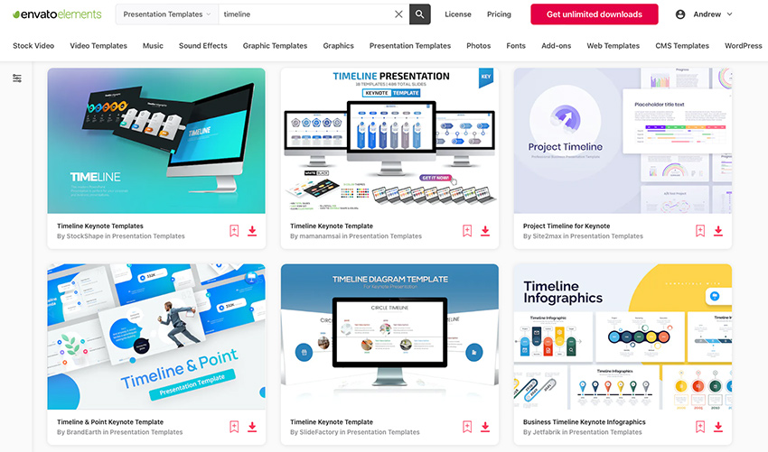 Keynote timeline template