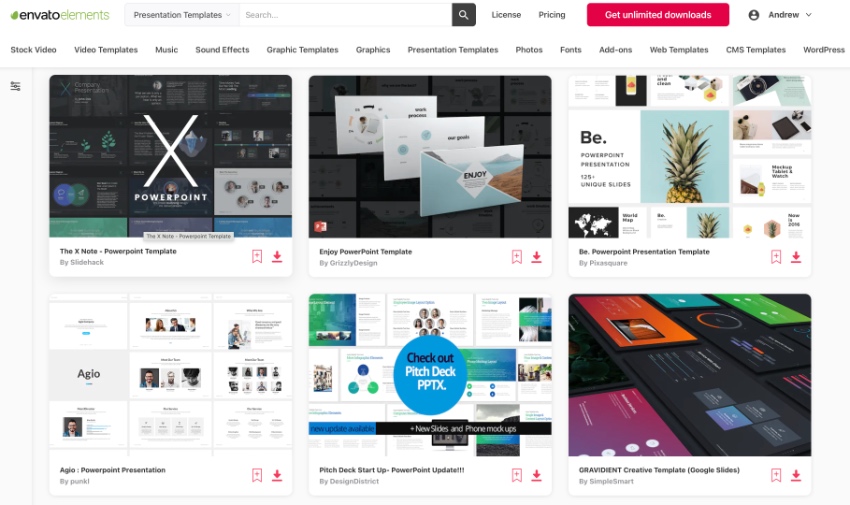 Elements calendar in PowerPoint