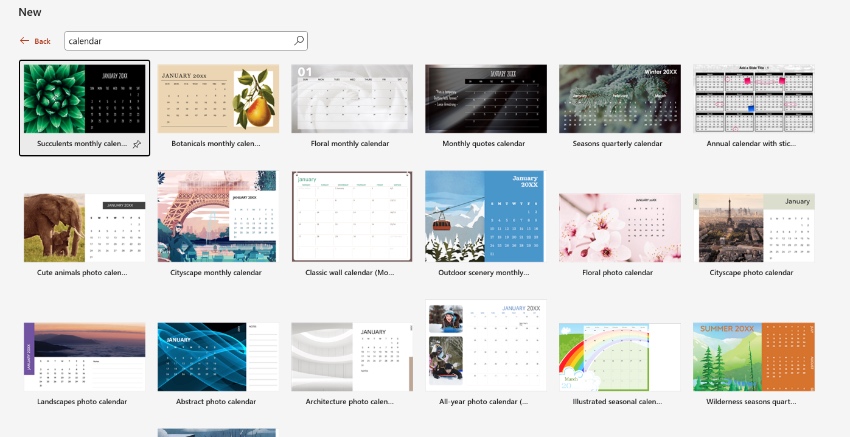 Insert calendar in PowerPoint