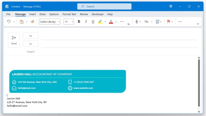 Customize Outlook signature examples