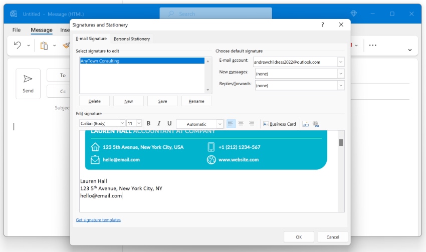 How to edit Outlook signature