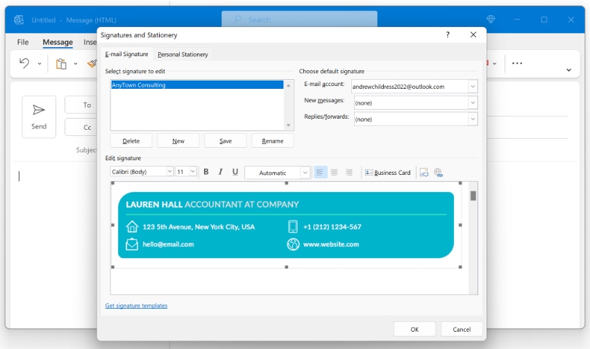 How to make a signature in Outlook