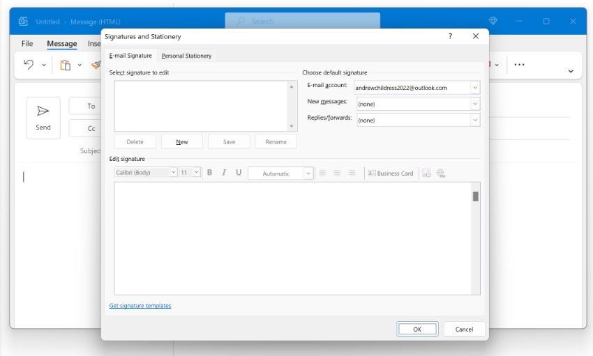 Outlook email signature examples