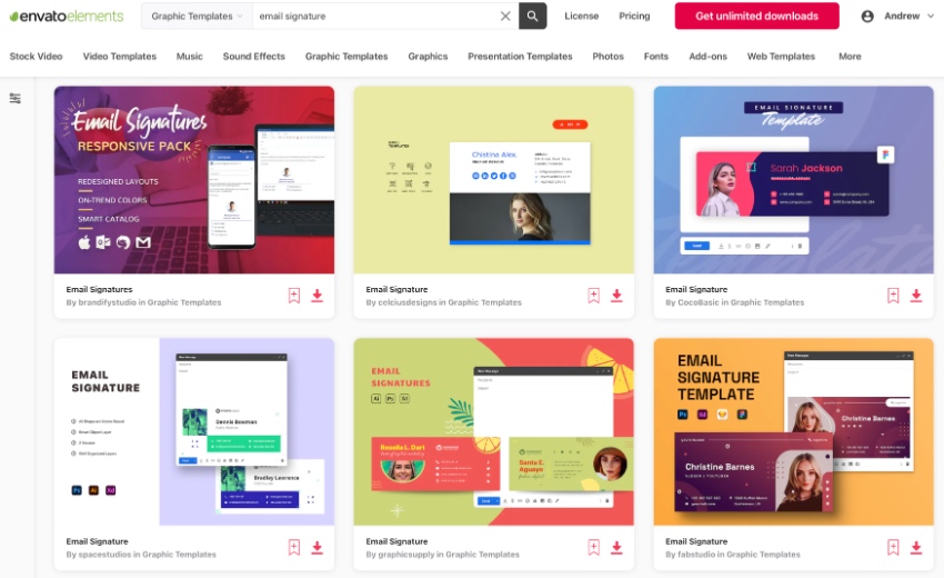 Outlook signature templates Envato Elements