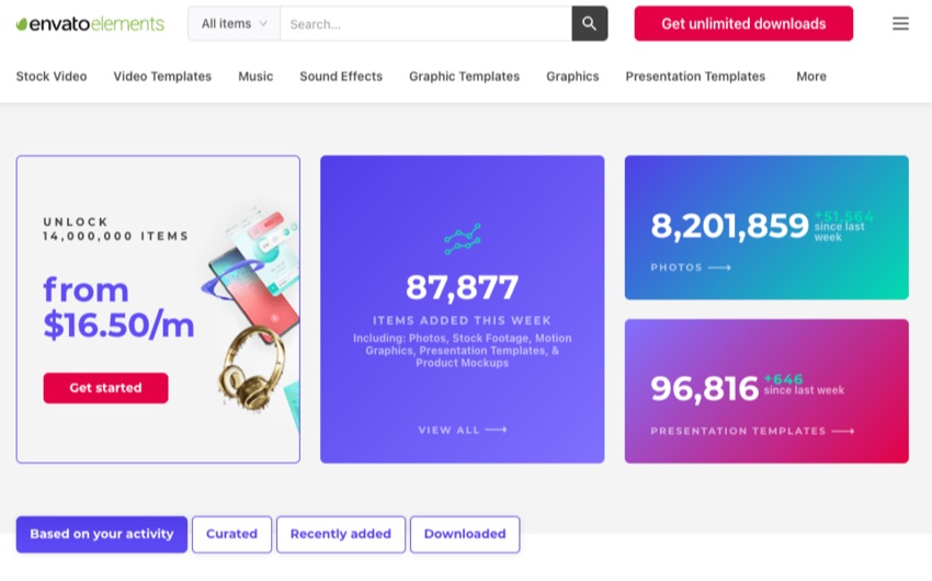 Envato Elements homepage
