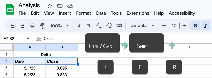 How to move cells in Google Sheets