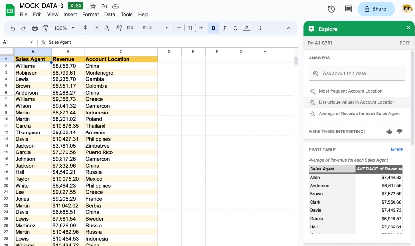 AI spreadsheet assistant