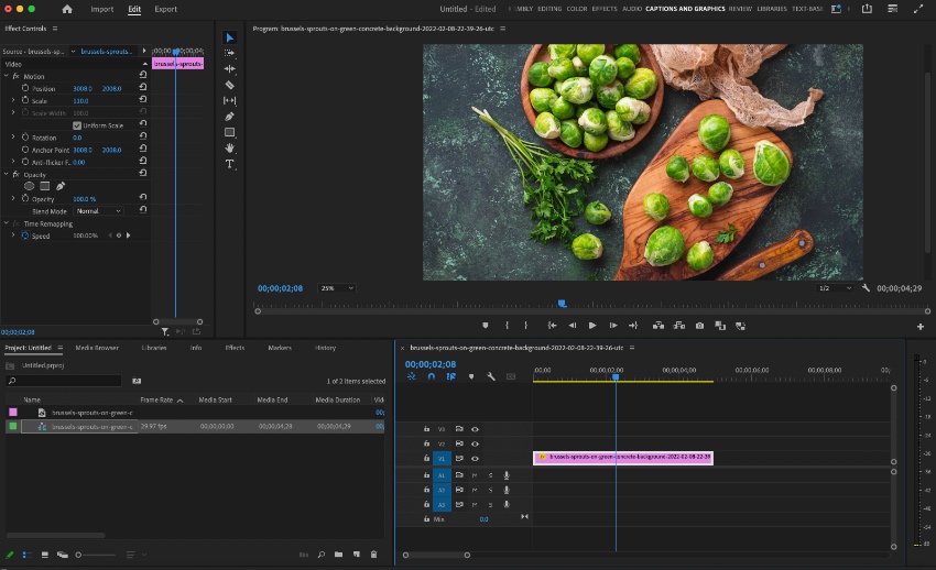 Preview how to set image size in Premiere Pro