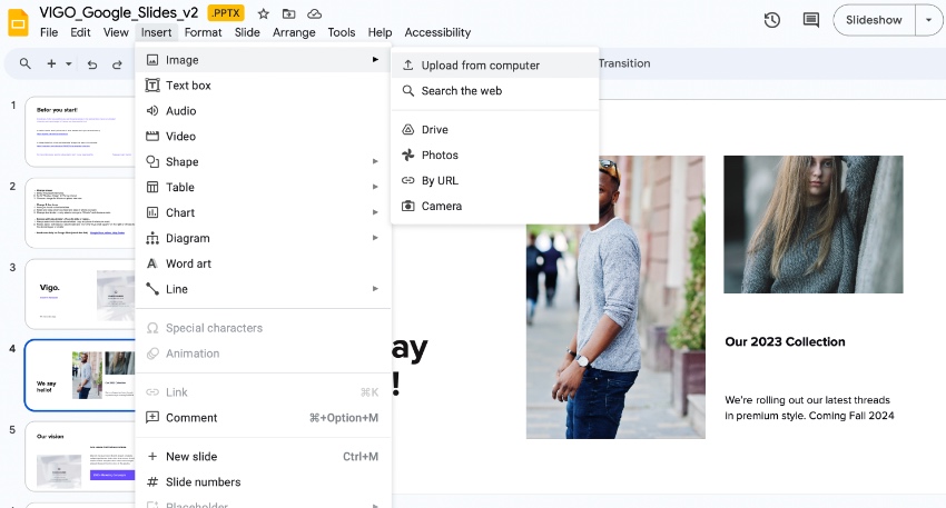 How to put a GIF in Google Slides