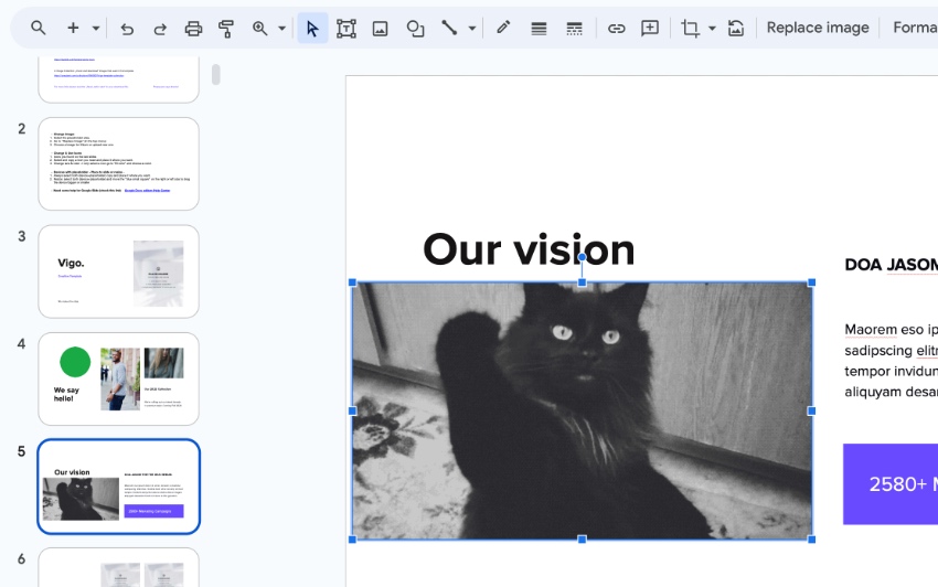 Insert GIF into Google Slides with link