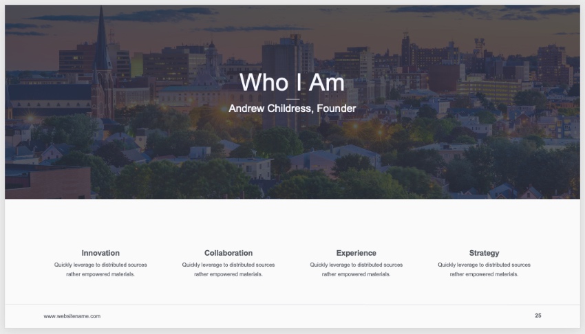 Introductory title page in PowerPoint