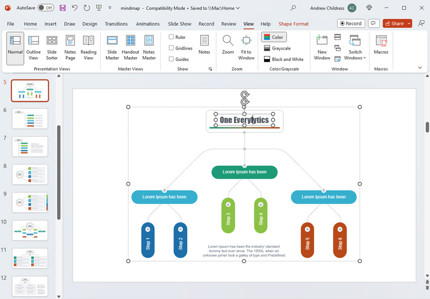 Creating a mind map text update